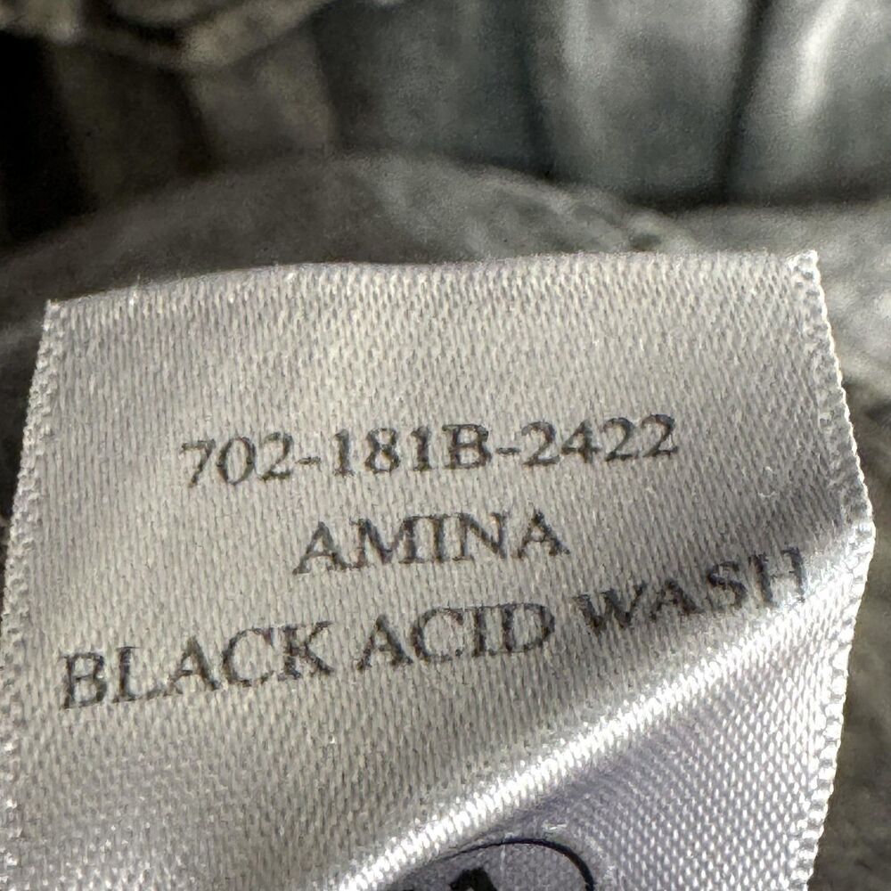 Rails Amina Dress Womens Medium Black Acid Wash Smocked Flutter Sleeve Mini - Picture 7 of 10